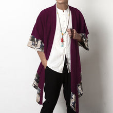 Load image into Gallery viewer, INCERUN Chinese Vintage Men's Cardigan Wide-Waisted Three Quarter Open Stitch Coat Jackets Plus Size S-5XL Tops Male Trench