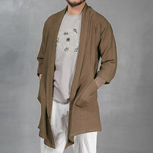 Load image into Gallery viewer, Hiphop Men's Trench Cardigan Long Sleeve Outwear Cardigan Cloak Irregular Hem Loose Pockets Hombre Coat Casual Jackets Masculino