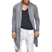 Load image into Gallery viewer, Fashion Mens Cardigan Waterfall Long Sleeve Cloak Trench Solid Color Cardigan Coat Slim Fit Autumn Spring Mens Clothes Hombre