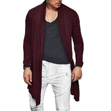 Load image into Gallery viewer, Fashion Mens Cardigan Waterfall Long Sleeve Cloak Trench Solid Color Cardigan Coat Slim Fit Autumn Spring Mens Clothes Hombre