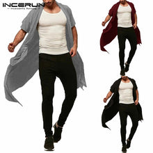 Load image into Gallery viewer, Brand Long Jacket Men Trench Cloak Outwear Shirts HipHop Punk Thin Long Trench Cardigan Coats Abrigo Hombre Gothic Overcoat